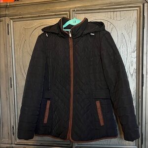 Liverpool Jeans Company Black Jacket with Brown Accents